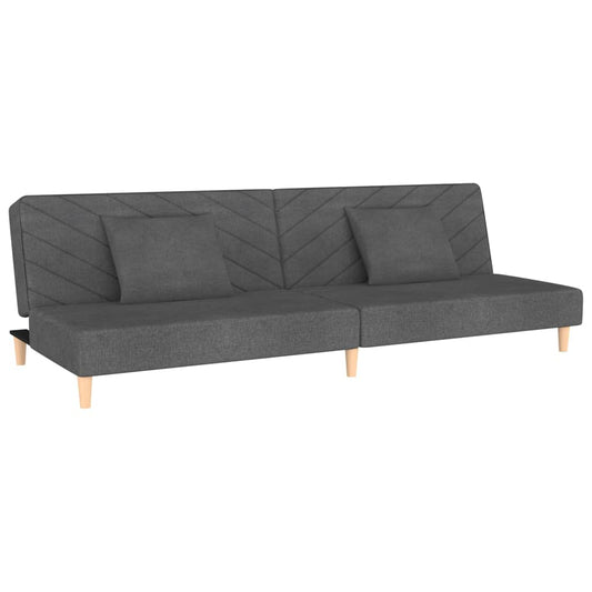 2-Seater Sofa Bed With Two Pillows Fabric