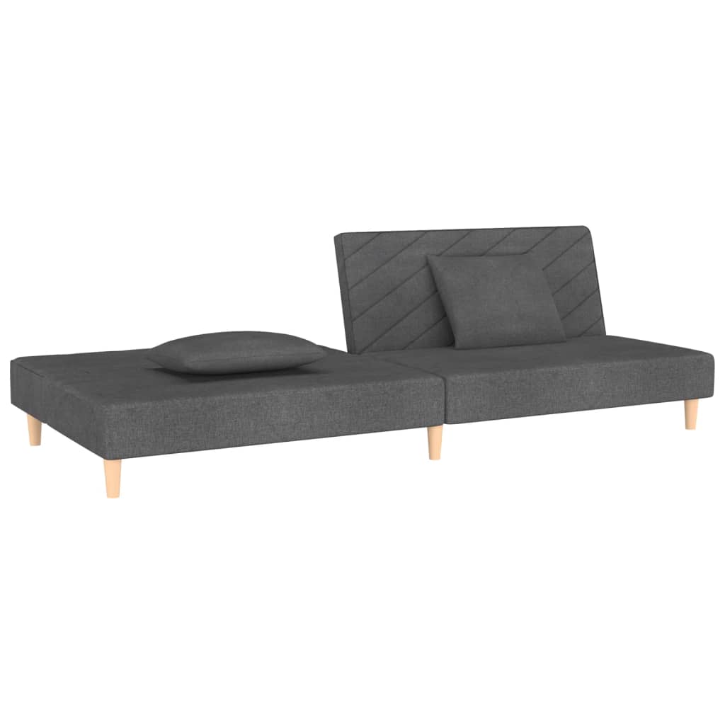 2-Seater Sofa Bed With Two Pillows Fabric