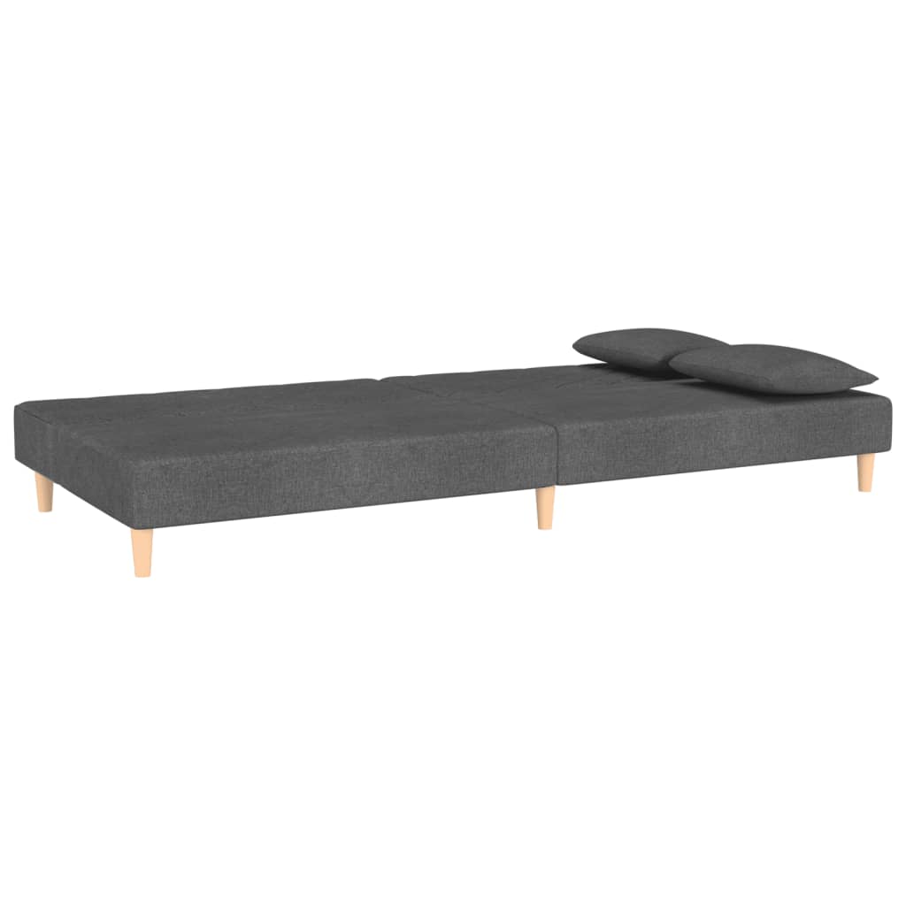 2-Seater Sofa Bed With Two Pillows Fabric