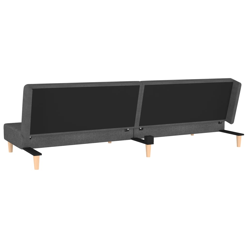 2-Seater Sofa Bed With Two Pillows Fabric