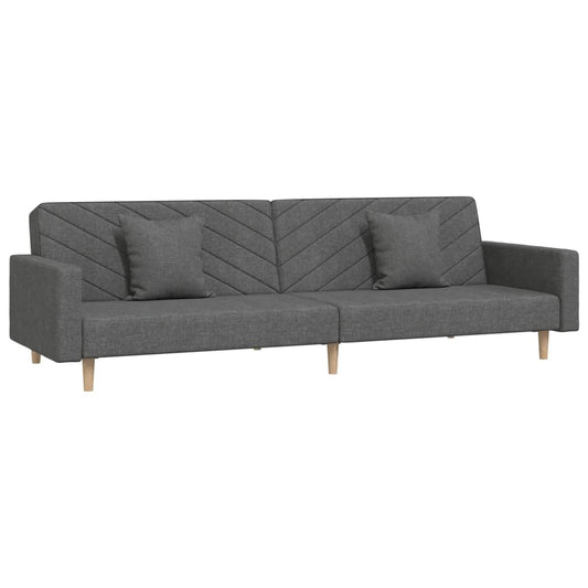 2-Seater Sofa Bed With Two Pillows Fabric