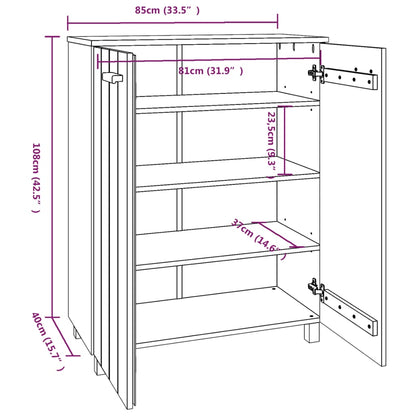 Shoe Cabinet &quot;Hamar&quot; 85X40X108 Cm Solid Wood Pine