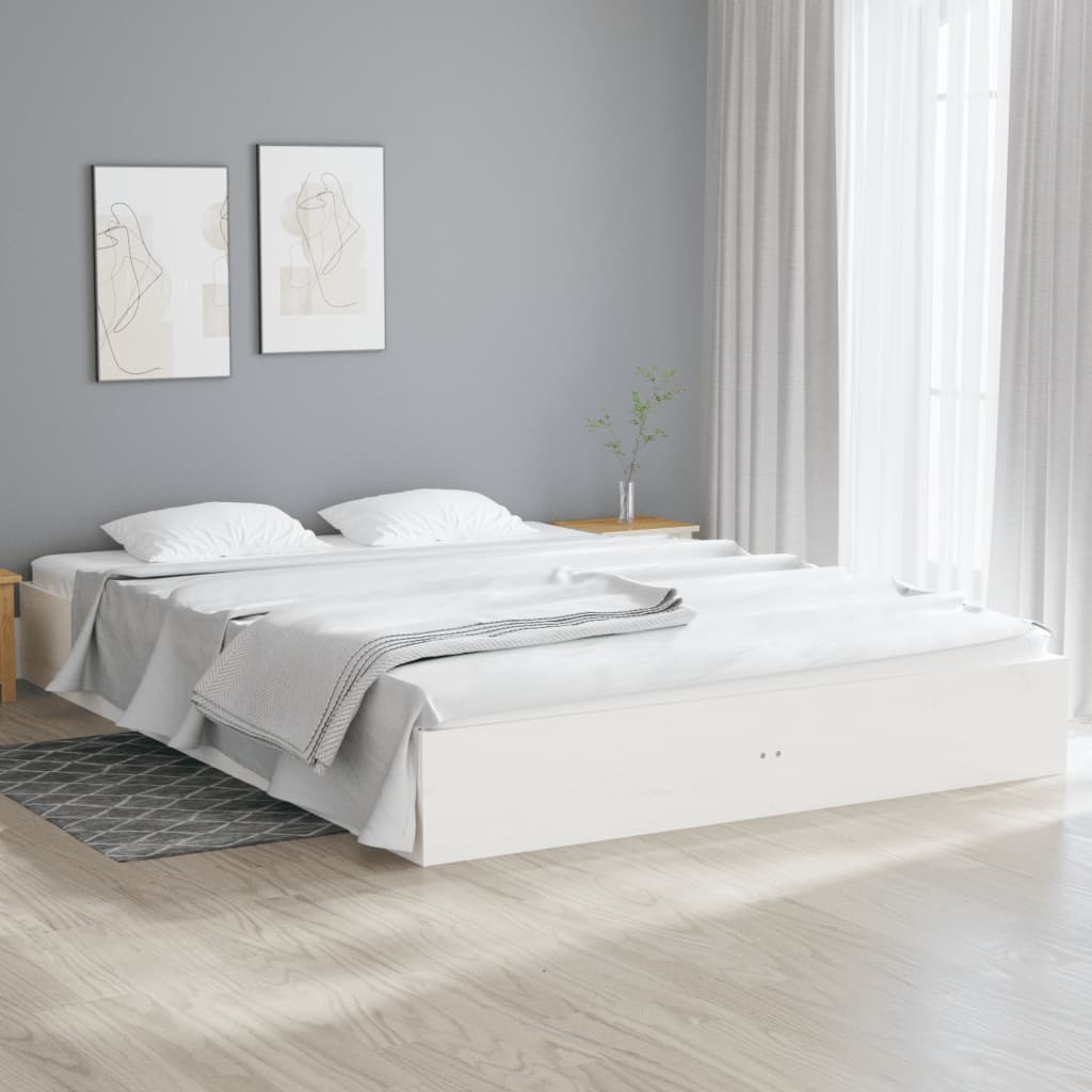 Bed Frame Without Mattress Solid Wood 183X203 Cm King