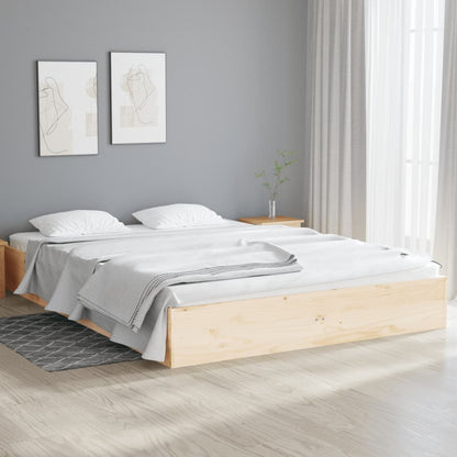 Bed Frame Without Mattress Solid Wood 183X203 Cm King