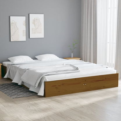 Bed Frame Without Mattress Solid Wood 183X203 Cm King
