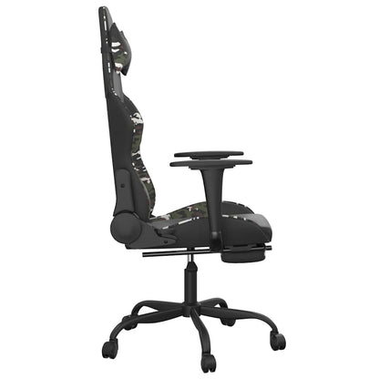 Massage Gaming Chair Black&Camouflage Faux Leather