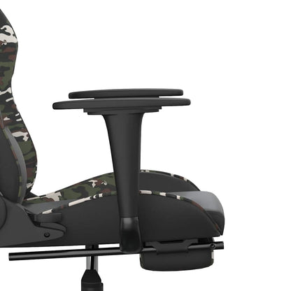 Massage Gaming Chair Black&Camouflage Faux Leather