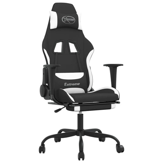 Massage Gaming Chair Black And Fabric