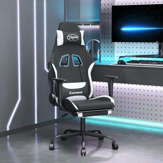 Massage Gaming Chair Black And Fabric