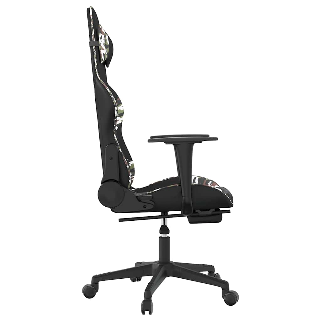 Massage Gaming Chair Black&Camouflage Faux Leather