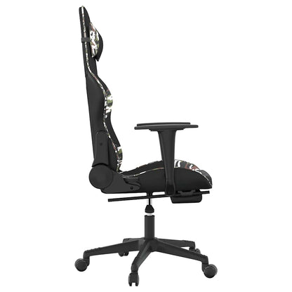Massage Gaming Chair Black&Camouflage Faux Leather