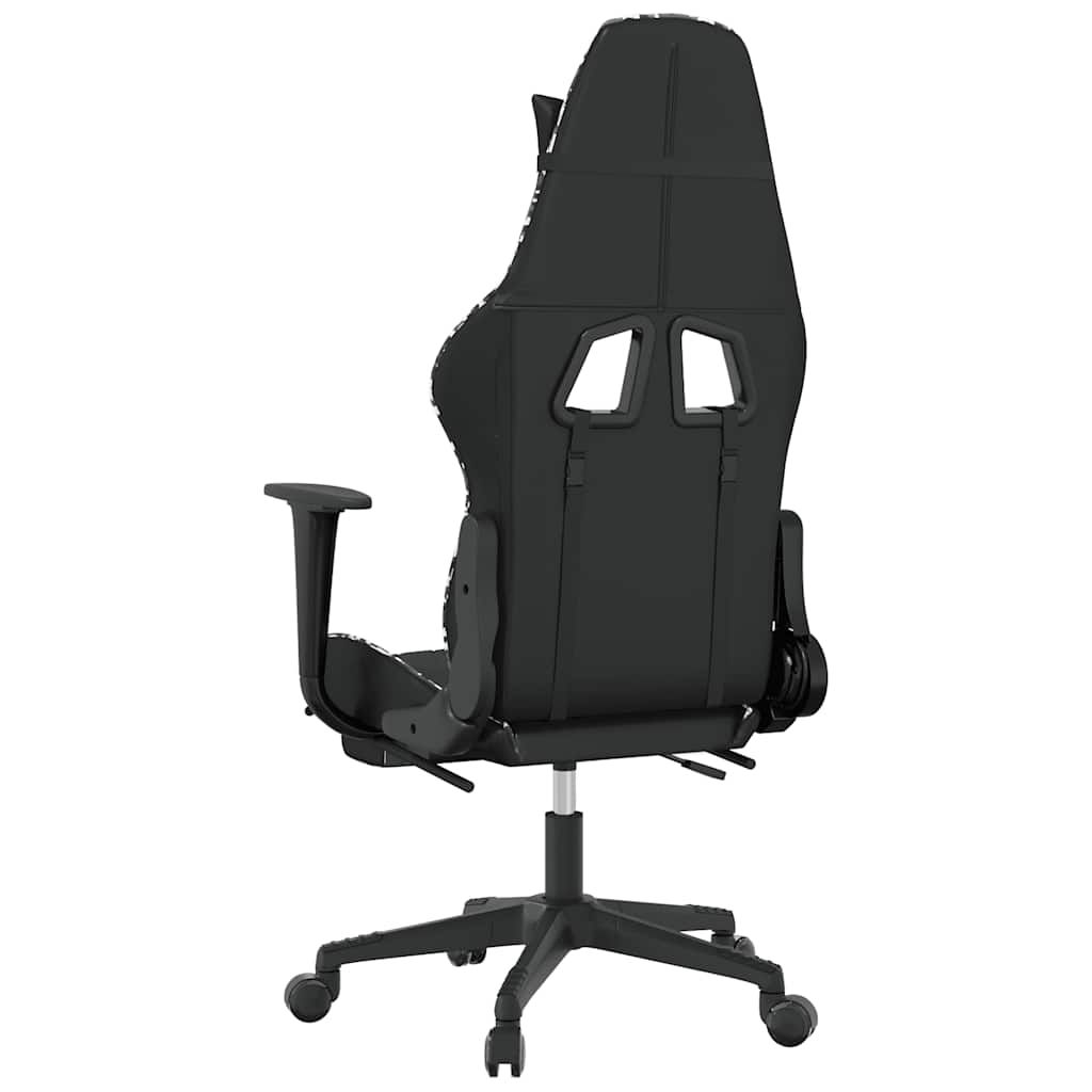 Massage Gaming Chair Black&Camouflage Faux Leather