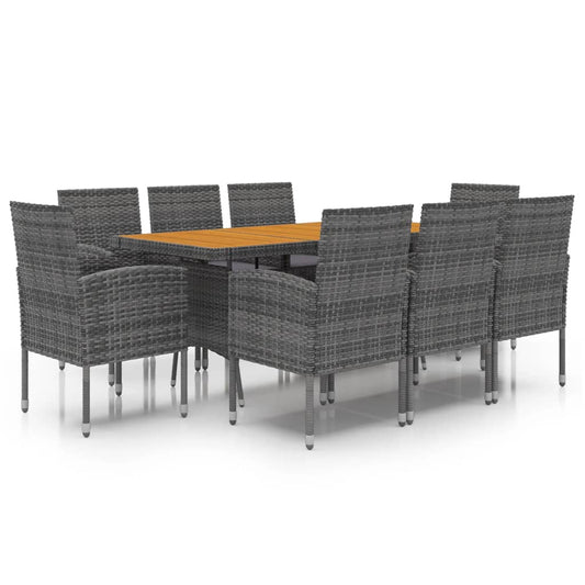 9 Piece Outdoor Dining Set Poly Rattan