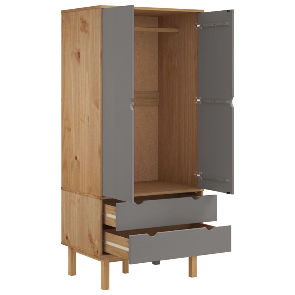 Wardrobe Otta 76.5X53X172 Cm Solid Wood Pine