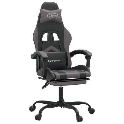 Swivel Gaming Chair Black&Grey Faux Leather