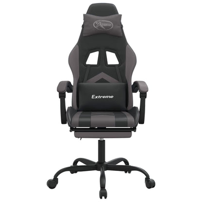 Swivel Gaming Chair Black&Grey Faux Leather