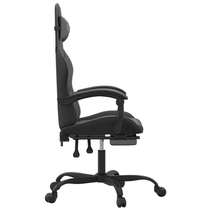 Swivel Gaming Chair Black&Grey Faux Leather
