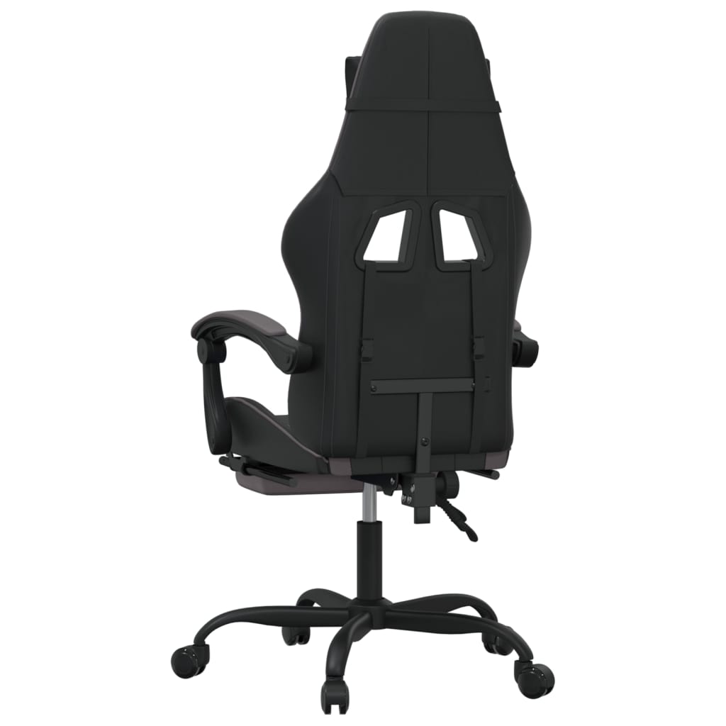 Swivel Gaming Chair Black&Grey Faux Leather