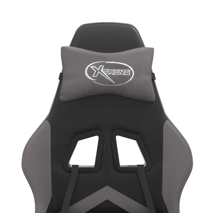 Swivel Gaming Chair Black&Grey Faux Leather