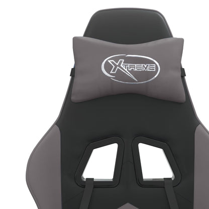 Swivel Gaming Chair Black&Grey Faux Leather