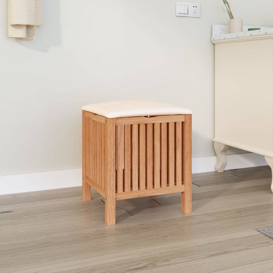 Bathroom Stool 40.5X40X52 Cm Solid Wood Walnut