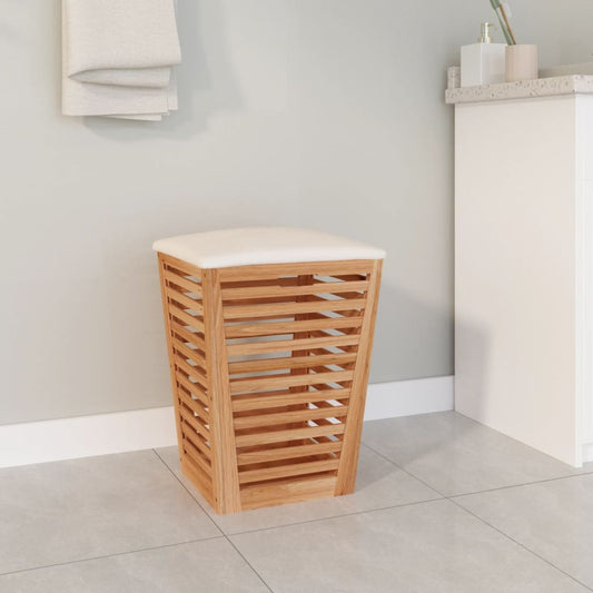 Bathroom Stool 40.5X40.5X56 Cm Solid Wood Walnut