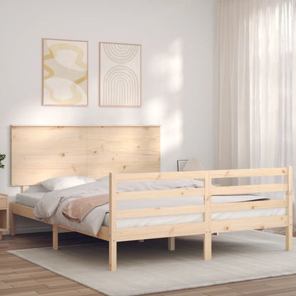 Bed Frame Without Mattress 183X203 Cm King Solid Wood