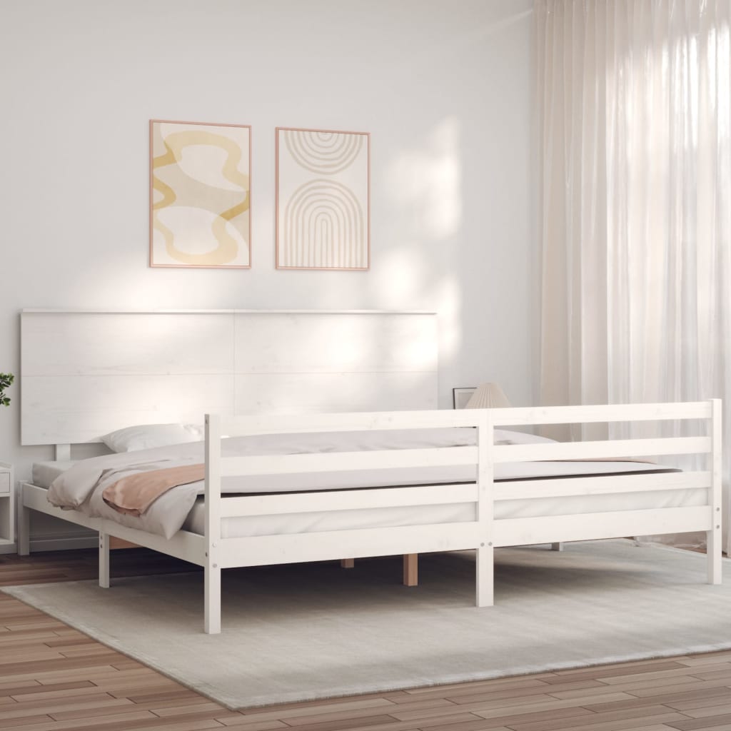Bed Frame Without Mattress 183X203 Cm King Solid Wood