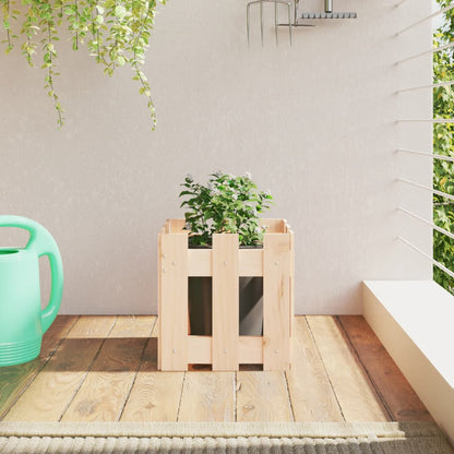 Garden Raised Bed With Fence Design White Solid Wood Pine