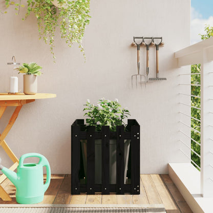 Garden Raised Bed With Fence Design White Solid Wood Pine