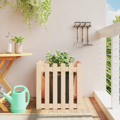 Garden Raised Bed With Fence Design White Solid Wood Pine