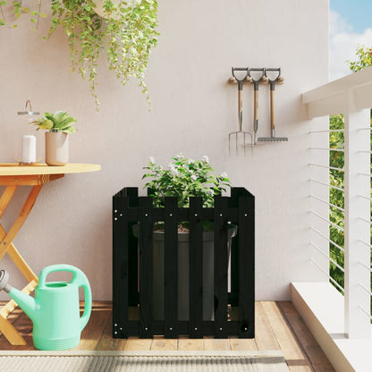 Garden Raised Bed With Fence Design White Solid Wood Pine
