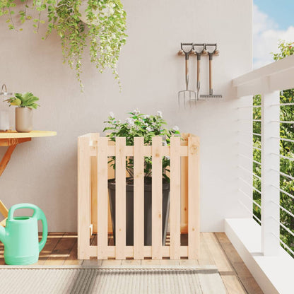 Garden Raised Bed With Fence Design White Solid Wood Pine