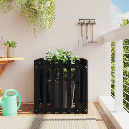 Garden Raised Bed With Fence Design White Solid Wood Pine