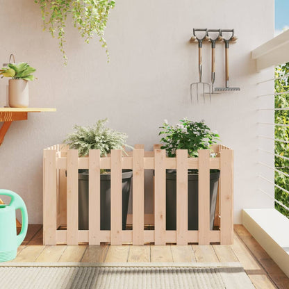 Garden Raised Bed With Fence Design White Solid Wood Pine