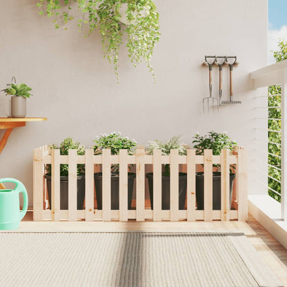 Garden Raised Bed With Fence Design White Solid Wood Pine