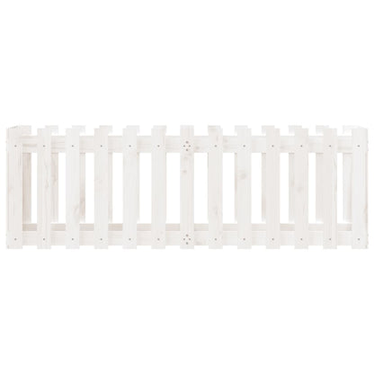 Garden Raised Bed With Fence Design White Solid Wood Pine