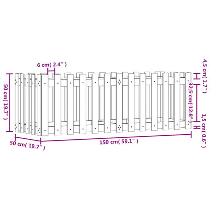 Garden Raised Bed With Fence Design White Solid Wood Pine