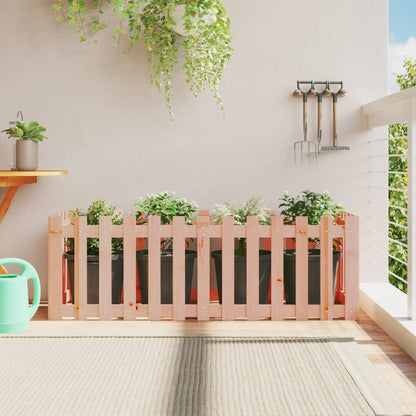 Garden Raised Bed With Fence Design White Solid Wood Pine