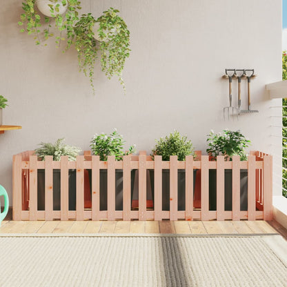 Garden Raised Bed With Fence Design White Solid Wood Pine