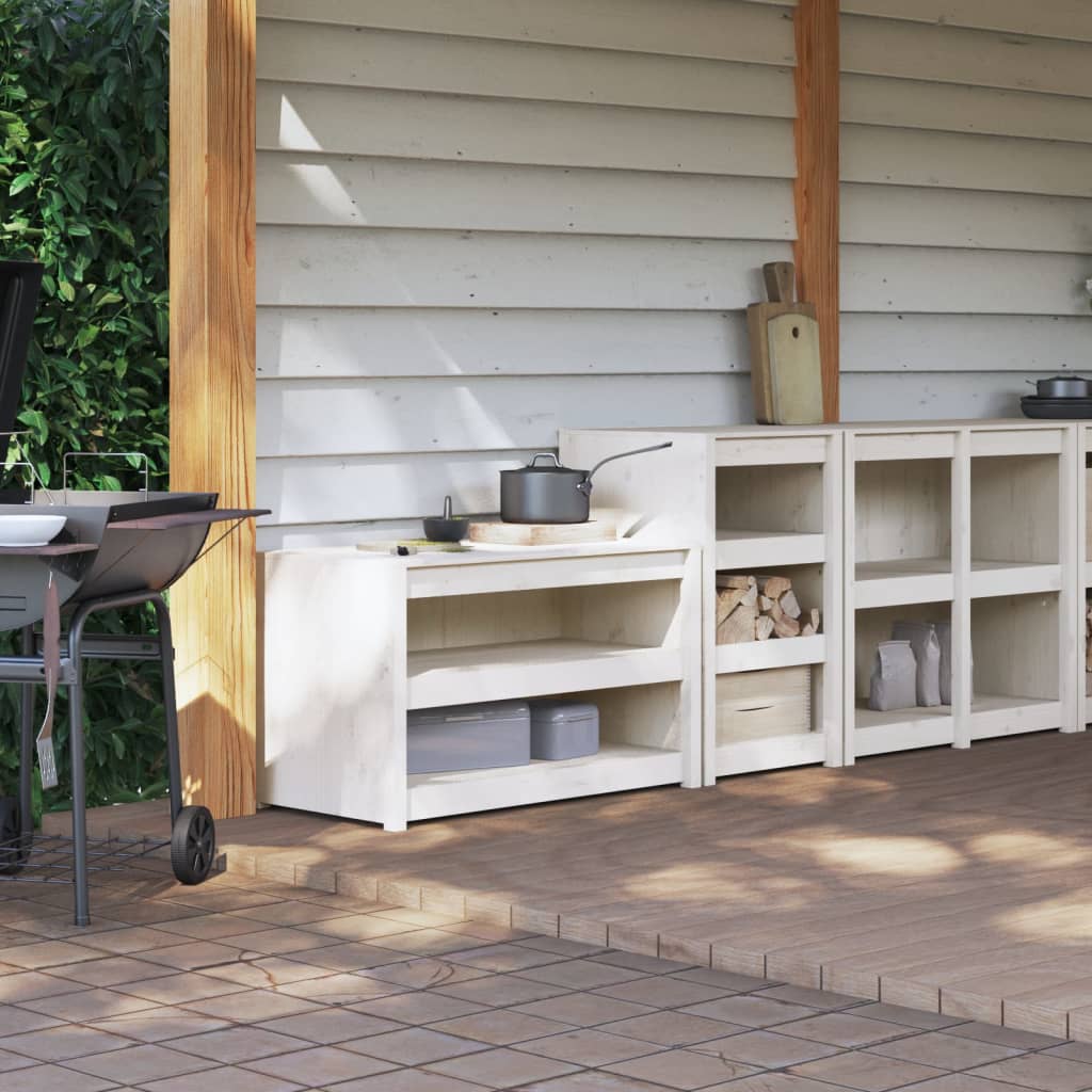 Outdoor Kitchen Cabinets 2 Pcs Solid Wood Pine