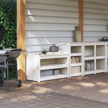 Outdoor Kitchen Cabinets 2 Pcs Solid Wood Pine