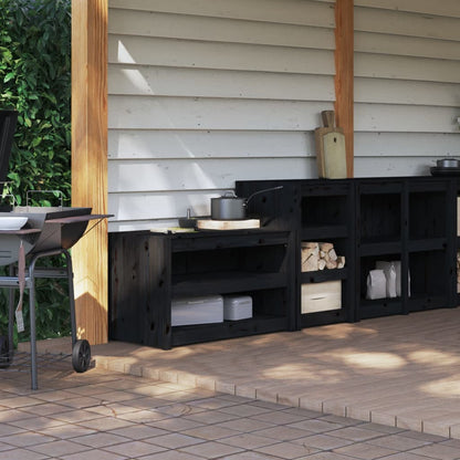 Outdoor Kitchen Cabinets 2 Pcs Solid Wood Pine