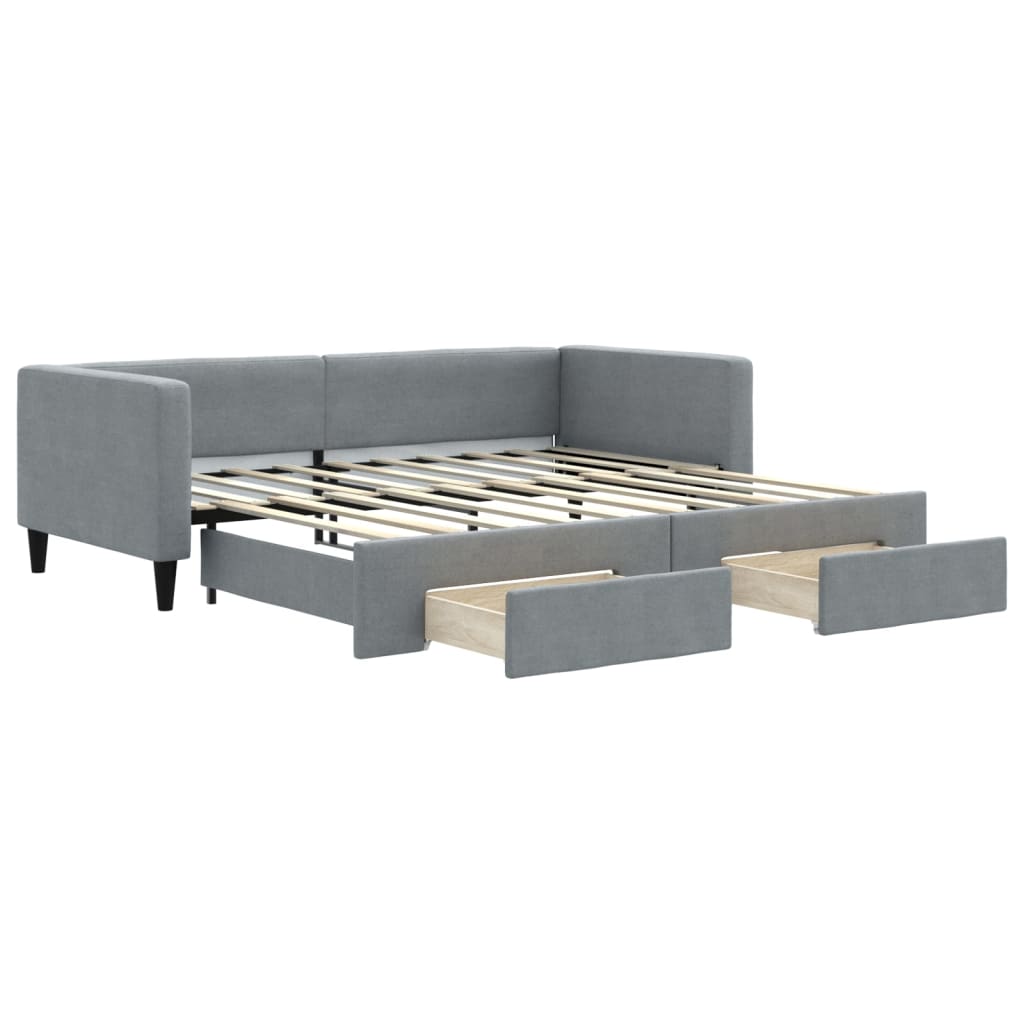 Daybed With Trundle&Drawers Without Mattress