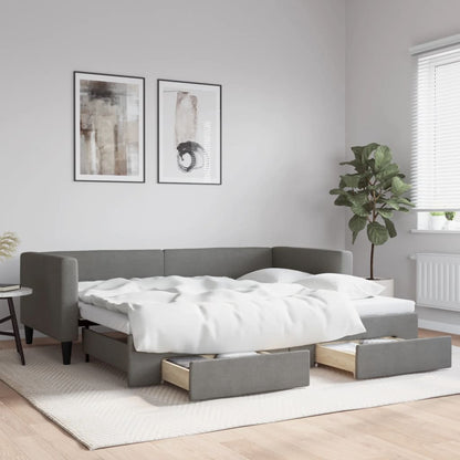 Daybed With Trundle&Drawers Without Mattress