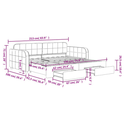 Daybed With Trundle&Drawers Without Mattress