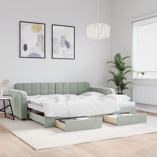 Daybed With Trundle&Drawers Without Mattress