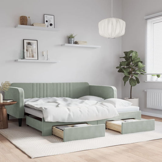 Daybed With Trundle&Drawers Without Mattress