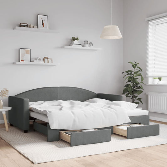 Daybed With Trundle&Drawers Without Mattress