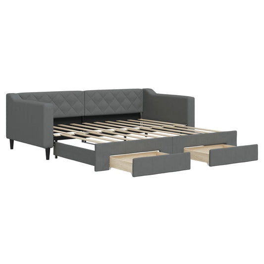 Daybed With Trundle&Drawers Without Mattress